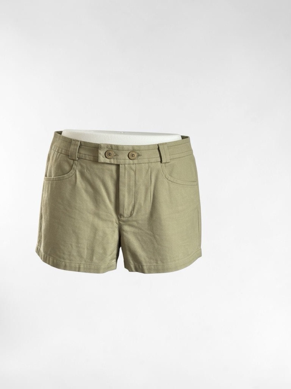 Lacoste Olive Green Cotton Belted Shorts